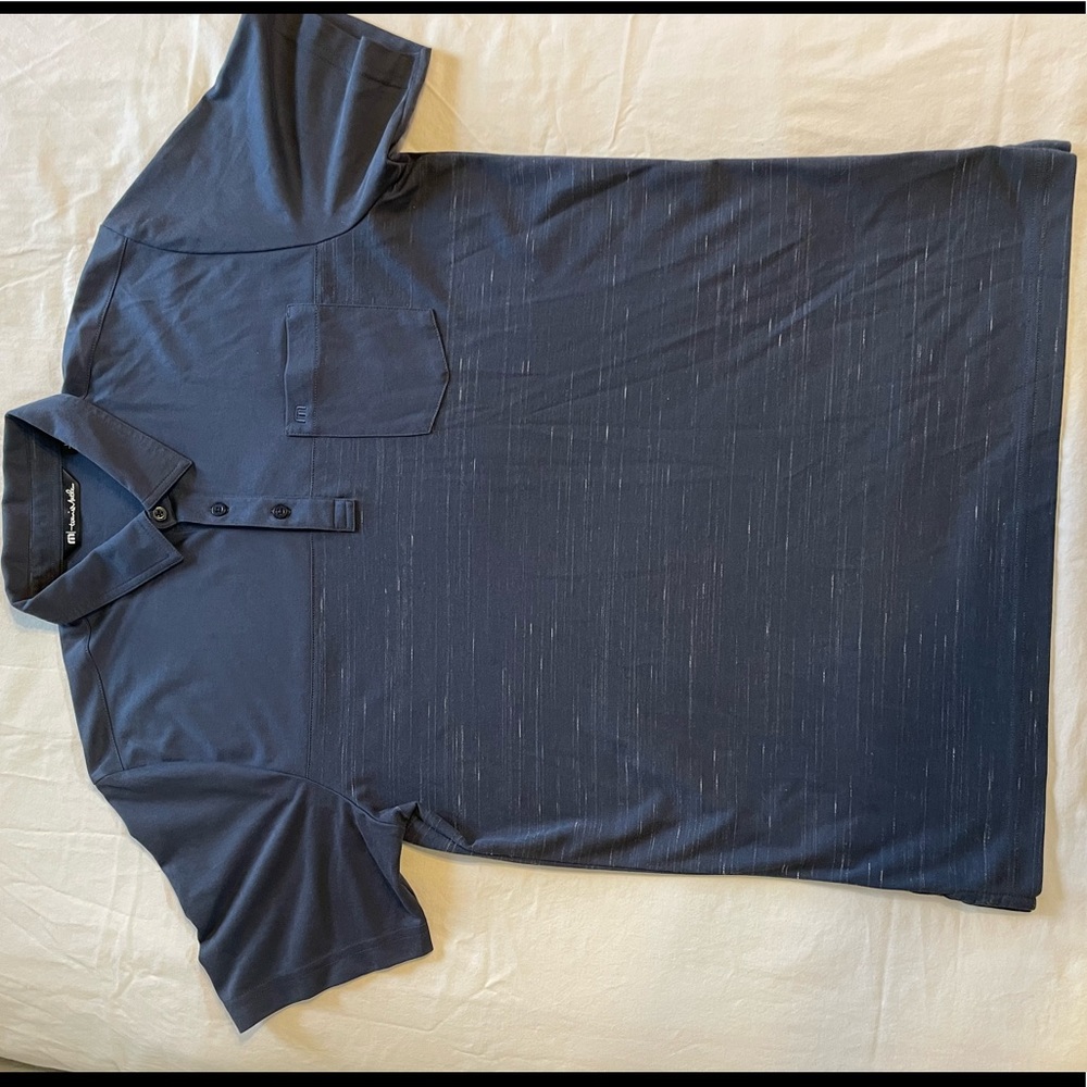 Travis Mathew Golf Polo - Navy Blue/Heathered Blue